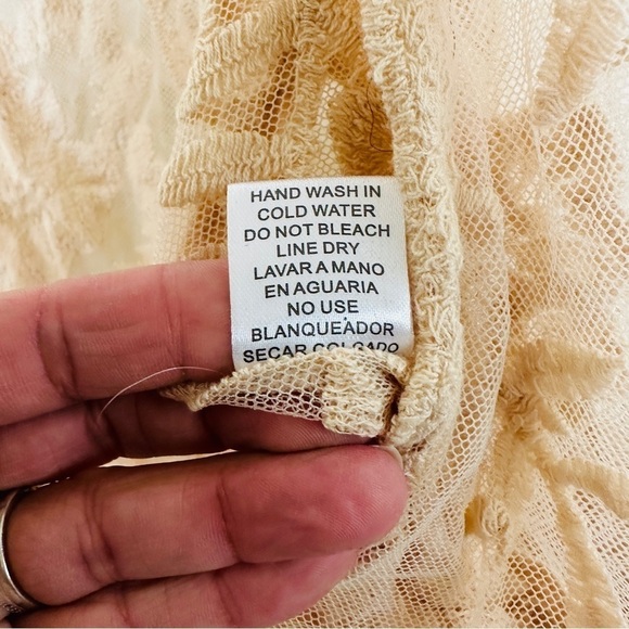 Entro Robe Women's Small #J9083 V-Nk Bell Slv Ivory Floral Lace Nylon/Cotton - Picture 9 of 9